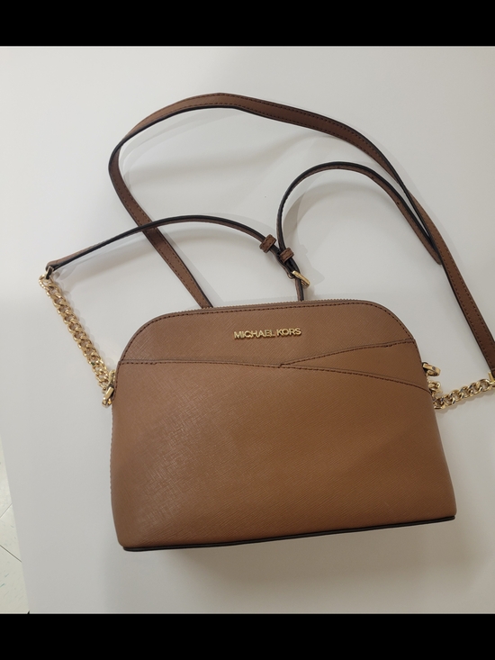 Michael Kors Handbags - Michael Kors Tan Saffiano Leather Crossbody with Gold Chain